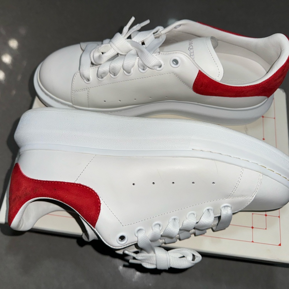 White and red Alexander McQueen sneakers mint condition